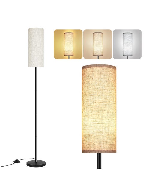 Floor Lamps, Standing Lamps with Foot-swith Control, Reading Lamp for Living Room, Bedroom, Office Beige 5x5x68.11 cm