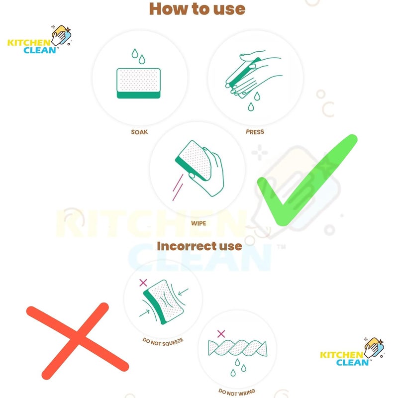 Kitchen Clean ™ ممحاة سحرية من الميلامين أقوى 4 مرات | رغوة سحرية متعددة الاستخدامات خالية من المواد الكيميائية بتقنية النانو | لتنظيف الجدران والزجاج والأحذية والأحذية الرياضية في المطبخ والحمام (عبوة من 4 قطع) - Image 3