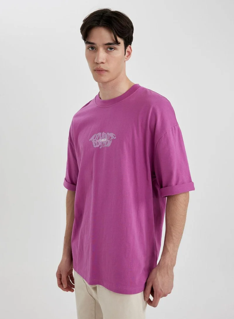 DeFacto Loose Fit Crew Neck Printed T-Shirt
