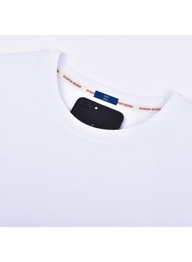 Geniolamode Men's T-shirt, Pure Cotton, Comfortable, Summer Casual, Bear Print, Youth Short Sleeve, Men's Tee, White, M - Image 2