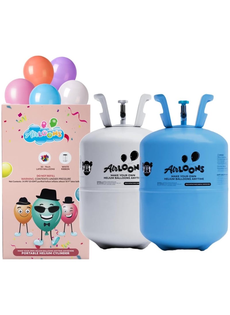 Airloons - Helium Tank: Inflate up to 100 Latex Balloons! 14 cu. ft. Helium Cylinder with Purified Helium for longer helium balloon float time- Perfect for all your Celebrations! - Image 1