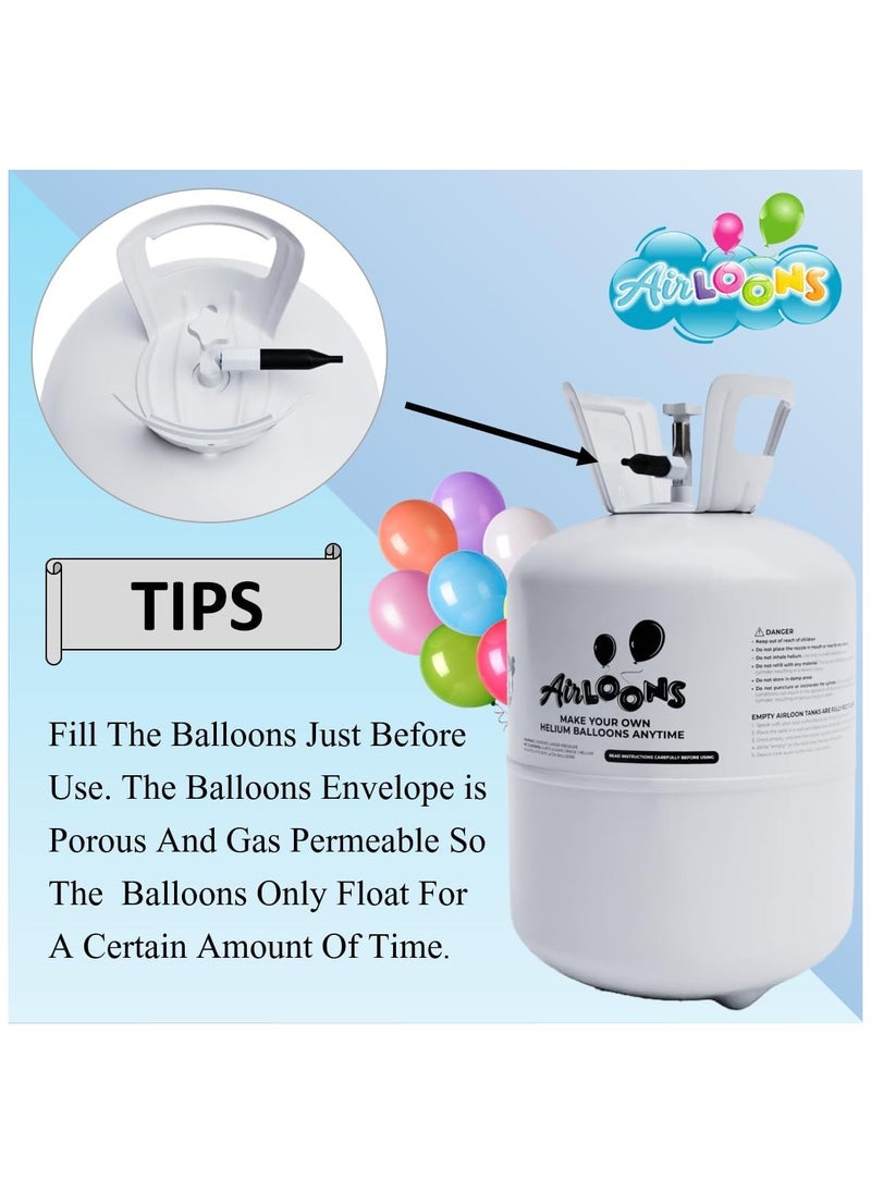 Airloons - Helium Tank: Inflate up to 100 Latex Balloons! 14 cu. ft. Helium Cylinder with Purified Helium for longer helium balloon float time- Perfect for all your Celebrations! - Image 1