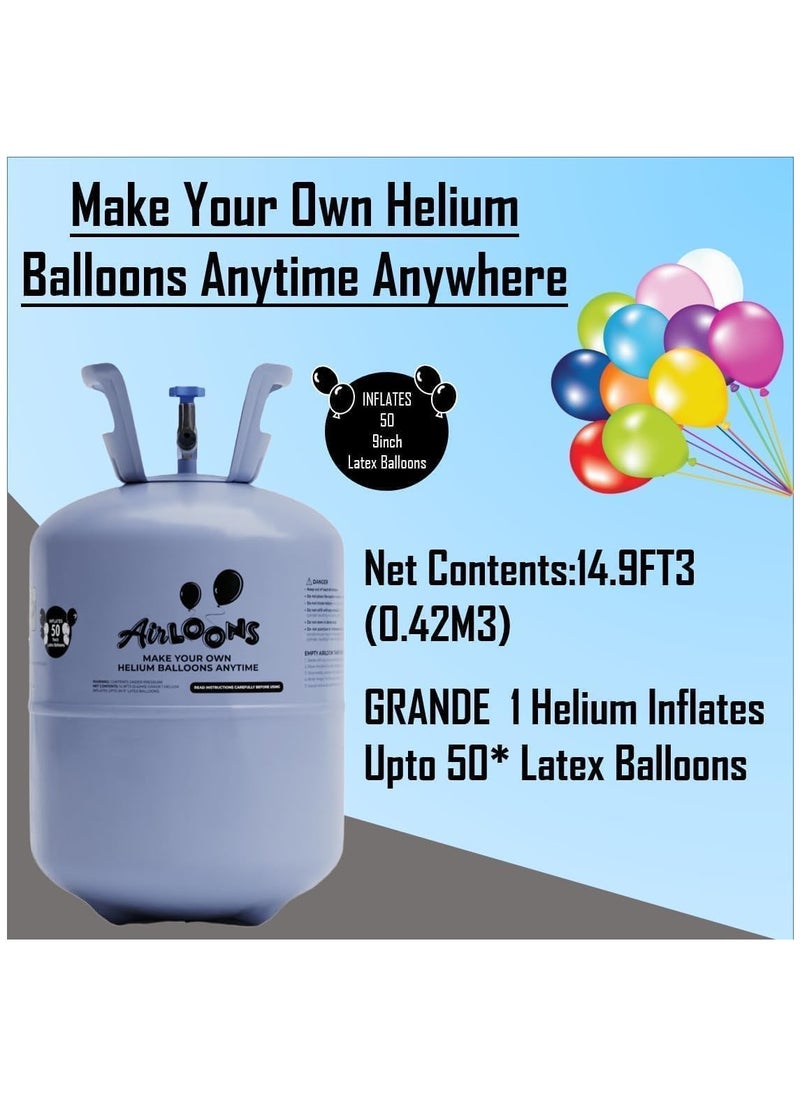 Airloons - Helium Tank: Inflate up to 100 Latex Balloons! 14 cu. ft. Helium Cylinder with Purified Helium for longer helium balloon float time- Perfect for all your Celebrations! - Image 1