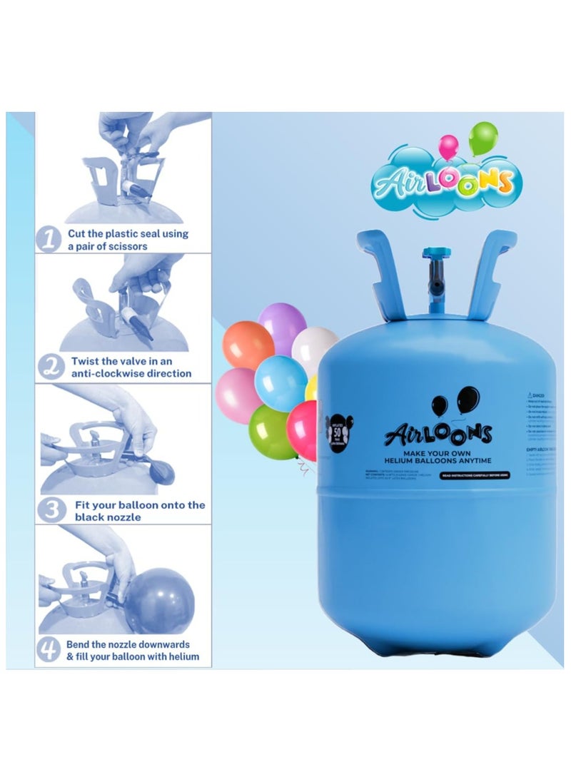Airloons - Helium Tank: Inflate up to 100 Latex Balloons! 14 cu. ft. Helium Cylinder with Purified Helium for longer helium balloon float time- Perfect for all your Celebrations! - Image 1