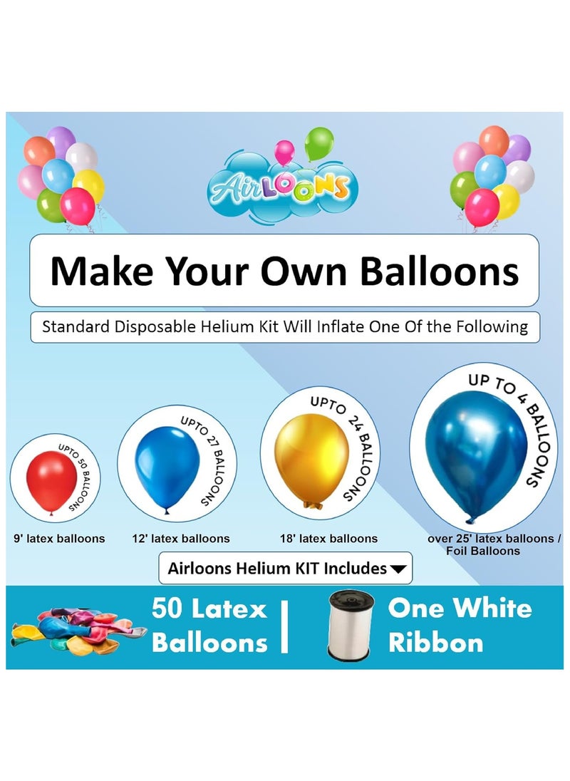 Airloons - Helium Tank: Inflate up to 100 Latex Balloons! 14 cu. ft. Helium Cylinder with Purified Helium for longer helium balloon float time- Perfect for all your Celebrations! - Image 1