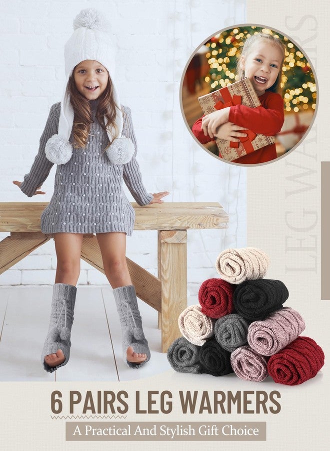 JaGely 6 Pairs Kawaii Leg Warmers Y2K Harajuku Leg Warmers for Girls Women Japanese Long Socks Cute Knitted Lolita Costume - Image 4