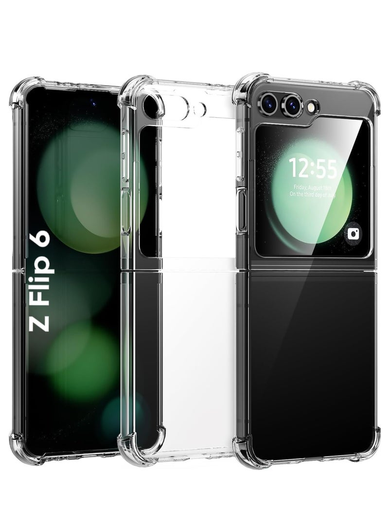 MIGOFAST Samsung Galaxy Z Flip 6 Clear Case Hard PC Back & Soft TPU Bumper Transparent Protective Cover Shockproof Scratch Resistant Case for Samsung Galaxy Z Flip 6 5G - Image 1