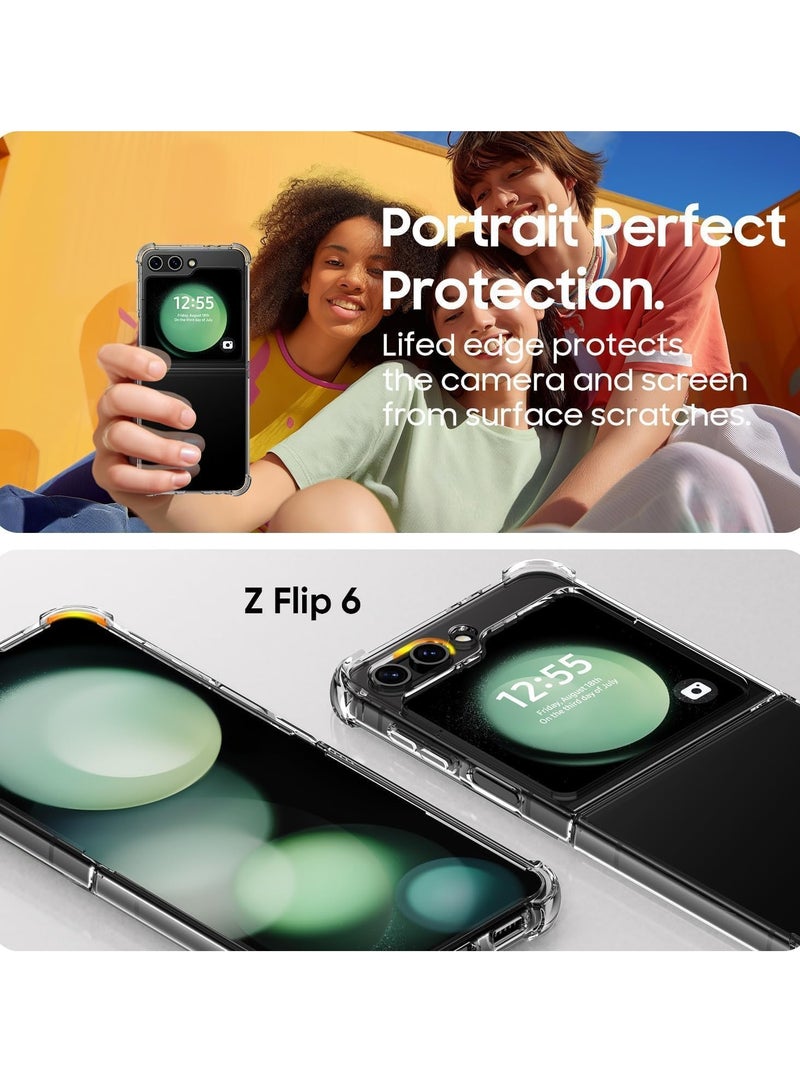 MIGOFAST Samsung Galaxy Z Flip 6 Clear Case Hard PC Back & Soft TPU Bumper Transparent Protective Cover Shockproof Scratch Resistant Case for Samsung Galaxy Z Flip 6 5G - Image 2