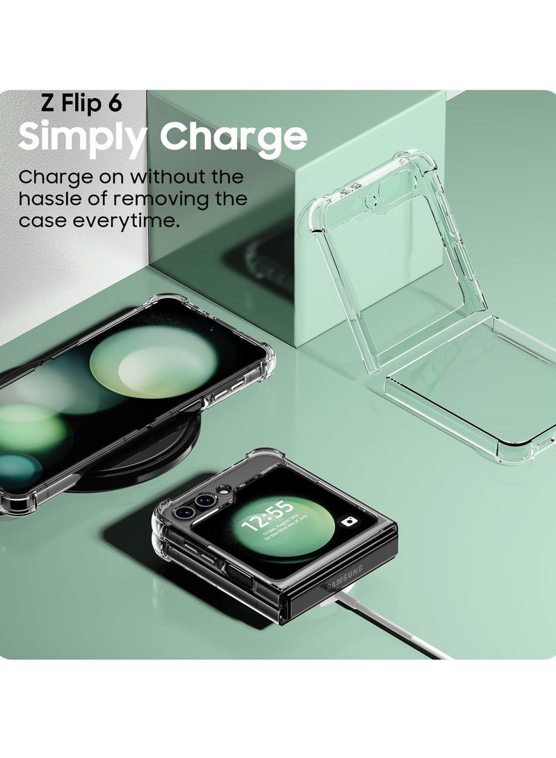 MIGOFAST Samsung Galaxy Z Flip 6 Clear Case Hard PC Back & Soft TPU Bumper Transparent Protective Cover Shockproof Scratch Resistant Case for Samsung Galaxy Z Flip 6 5G - Image 3