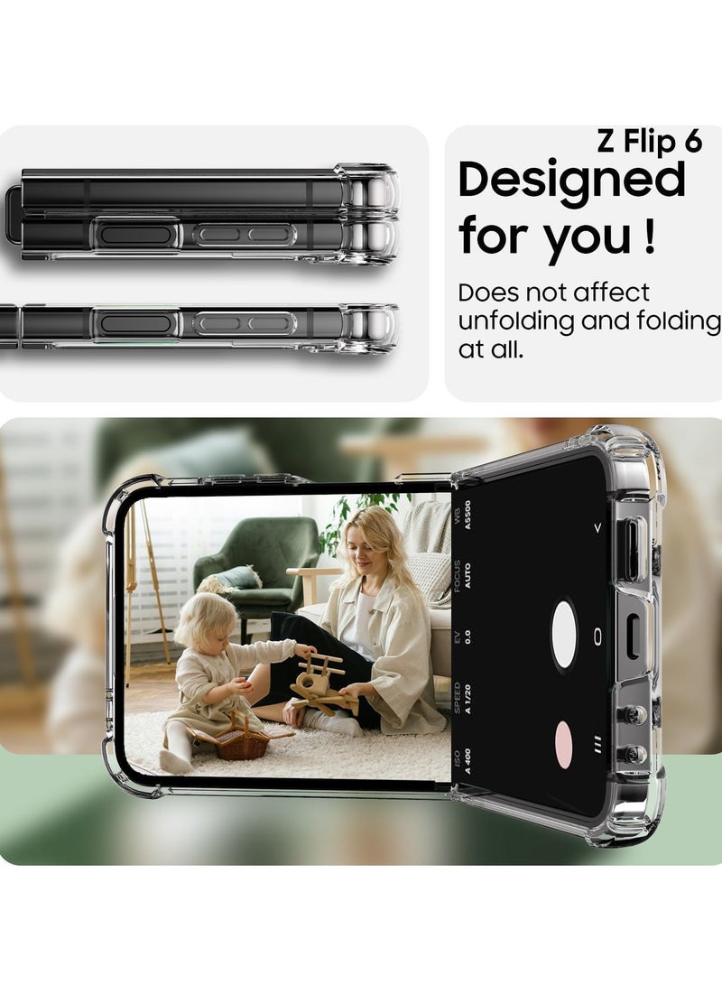 MIGOFAST Samsung Galaxy Z Flip 6 Clear Case Hard PC Back & Soft TPU Bumper Transparent Protective Cover Shockproof Scratch Resistant Case for Samsung Galaxy Z Flip 6 5G - Image 4