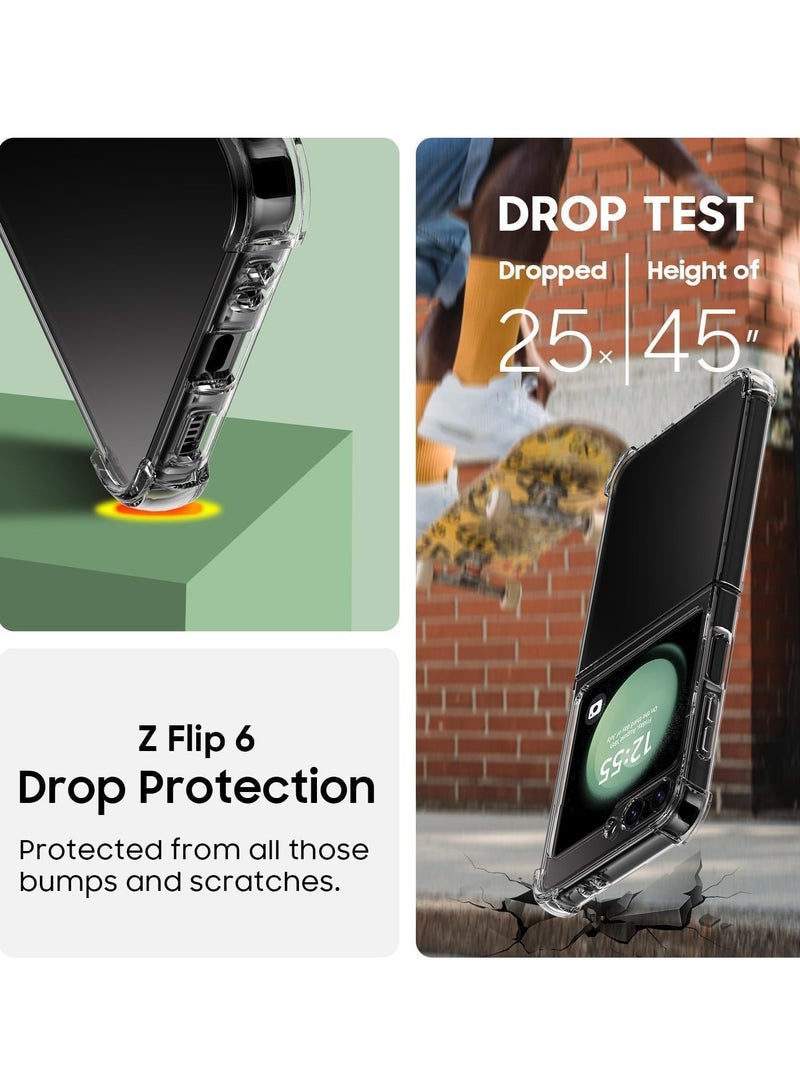 MIGOFAST Samsung Galaxy Z Flip 6 Clear Case Hard PC Back & Soft TPU Bumper Transparent Protective Cover Shockproof Scratch Resistant Case for Samsung Galaxy Z Flip 6 5G - Image 5