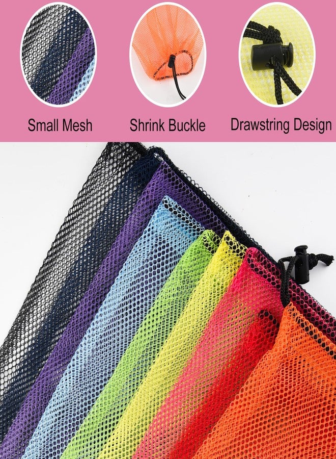 PLULON 6 Pcs Mesh Bag Drawstring Mesh Laundry Bags, 18 x 12 Inch Nylon Drawstring Bag for Pool Beach Ball Toys Storage Bag for Collecting Travel Sports Gym (Multicolor) - Image 3