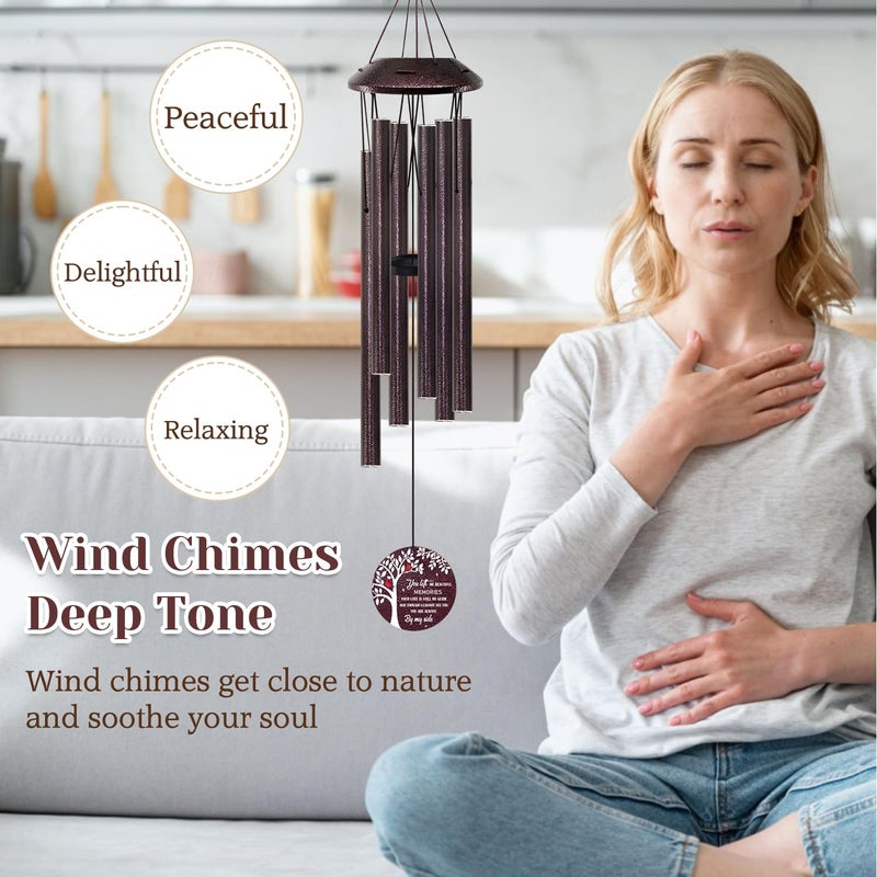 Howarmer Memorial Gifts for Loss of Mom/Dad - 32" Cardinal Sympathy Wind Chimes with Tree of Life - Bereavement Remembrance Condolence Gifts for Loss of Loved One -Memorial Chimes for Outside Garden - Image 4