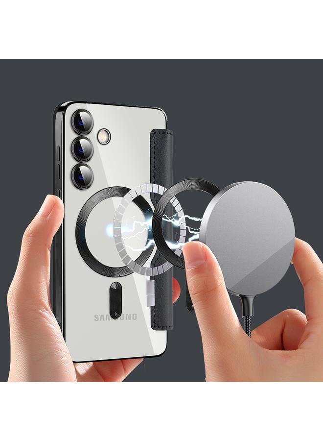 اس-توب جراب هاتف جلدي مضاد للسرقة من MagSafe مغناطيسي RFID لهاتف Samsung Galaxy S24 Ultra 5G - Image 4