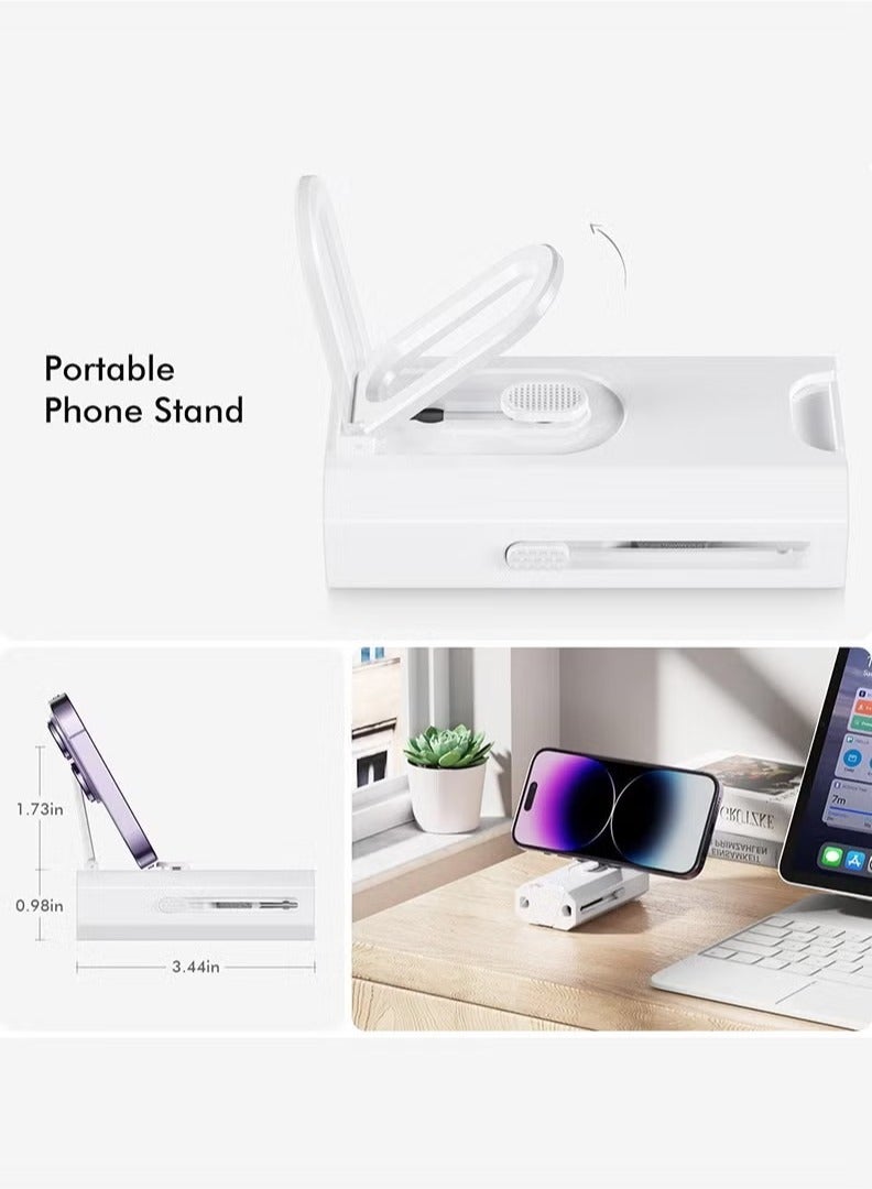 مجموعة تنظيف لوحة المفاتيح 8 في 1، منظف شاشة الكمبيوتر المحمول، أدوات تنظيف متعددة الوظائف مع فرشاة لوحة مفاتيح ناعمة وغطاء مفاتيح لأجهزة Airpods Pro Earbuds PC والكمبيوتر المحمول وسماعات الرأس والكمبيوتر (أبيض) - Image 3