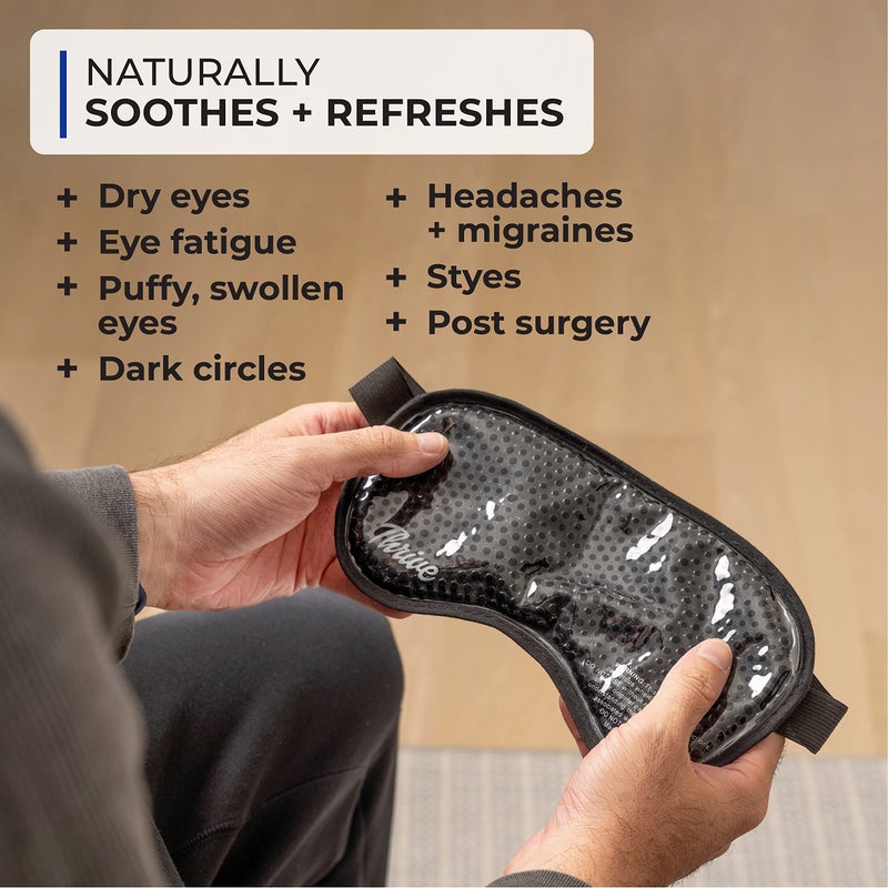 Thrive Gel Bead Eye Mask - Heat & Cold Therapy for Migraine Relief, Cold Compress for Facial Puffiness & Dark Circles, Reusable Sleep Mask for Eye Care, Azure - Image 4