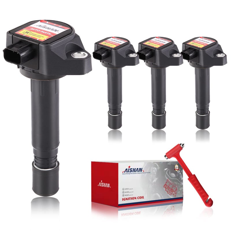 AISHAN Set of 4 Ignition Coil Pack Compatible with 2006 2007 2008 2009 2010 2011 Honda Civic 18L  Replace UF582
