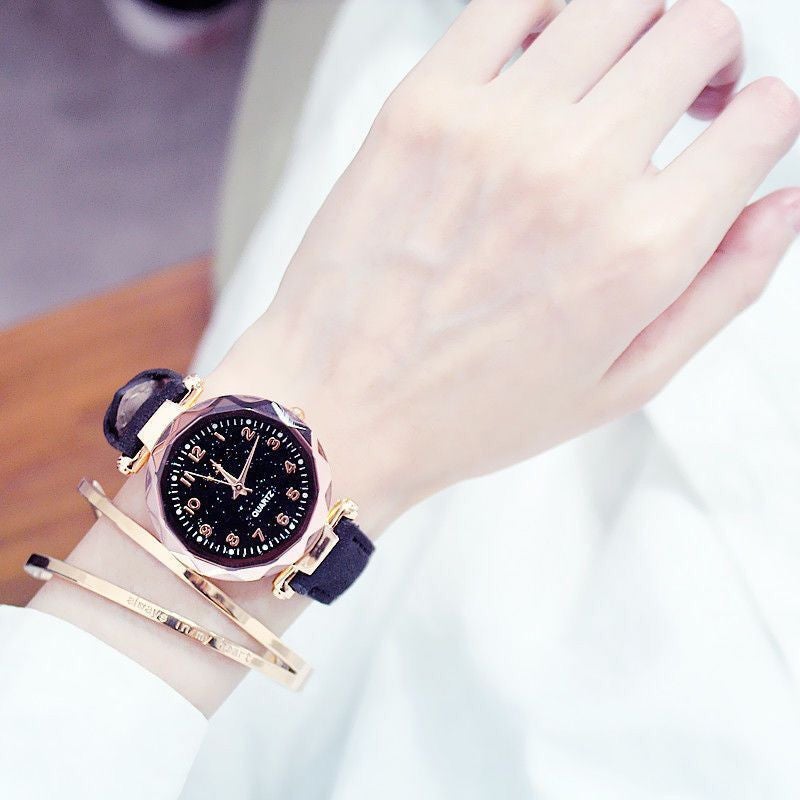 Casual Elegant Student Timepiece Black Belt