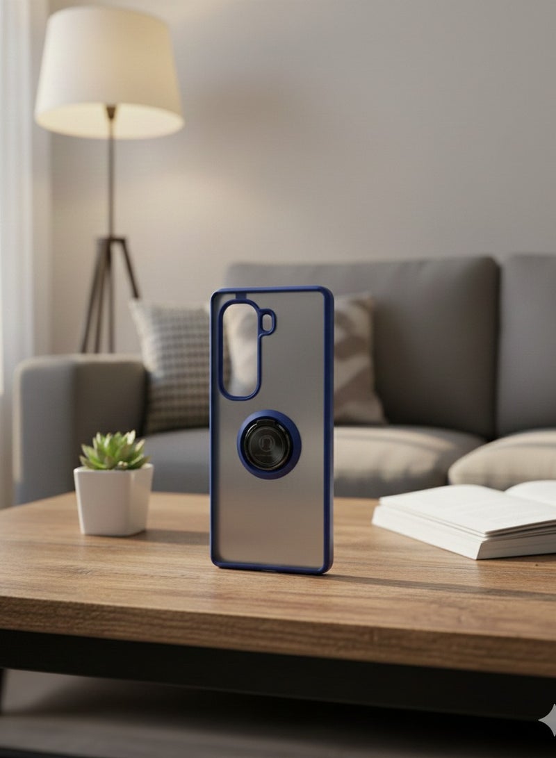 Grace Military Grade Protective Phone Cover featuring 360° Rotatable Finger Ring Holder and Built-in Lens Protector - Matte Finish Case For Infinix Hot 50 pro plus - Image 1