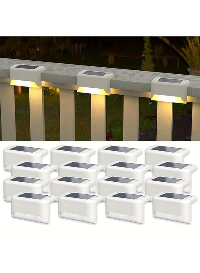 12Pcs Black Solar Outdoor Fence Lights Warm LED Wall Mounted Garden Decoration - Image 3