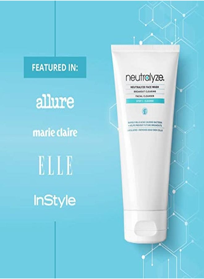 Neutralyze - Acne Face Wash - Maximum Strength Face Wash For Acne Prone Skin With 2% Salicylic Acid + 1% Mandelic Acid + Nitrogen Boost Skincare Technology (5.0 Oz) - Image 1