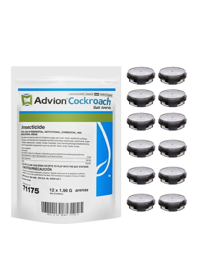 Advion Cockroach Bait Arena by Syngenta – 12 Count Stations – For Easy Indoor Placement & Long-Lasting Performance - Image 1