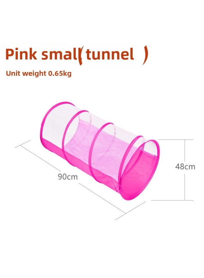 Children's Sunshine Tunnel Crawler Sensor Training Equipment Baby's Indoor Toy Rainbow Caterpillar Drill Hole Tent-Color:Small Tunnel (pink) - Image 1