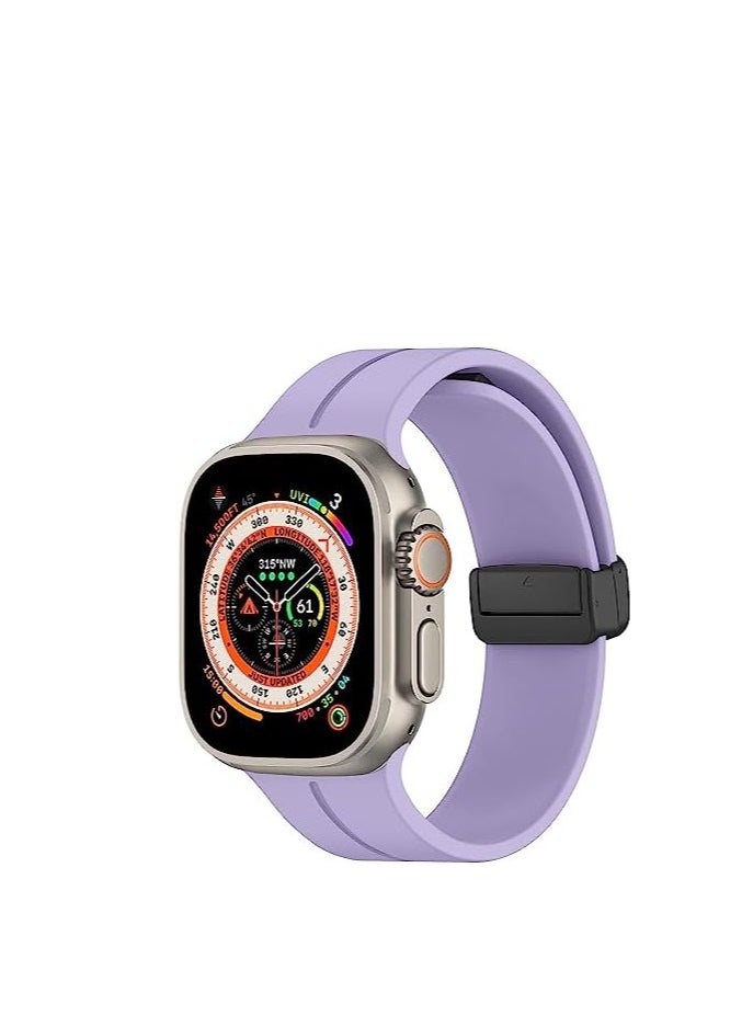 Generic - Magnetic Bands for Apple Watch Ultra/Ultra 2 Band 49mm 45mm 44mm 42mm Soft Sport Silicone Strap for iwatch Series 9/8/7/6/5/4/3/2/1/SE2/SE - Image 1