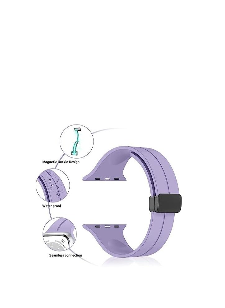 Generic - Magnetic Bands for Apple Watch Ultra/Ultra 2 Band 49mm 45mm 44mm 42mm Soft Sport Silicone Strap for iwatch Series 9/8/7/6/5/4/3/2/1/SE2/SE - Image 1