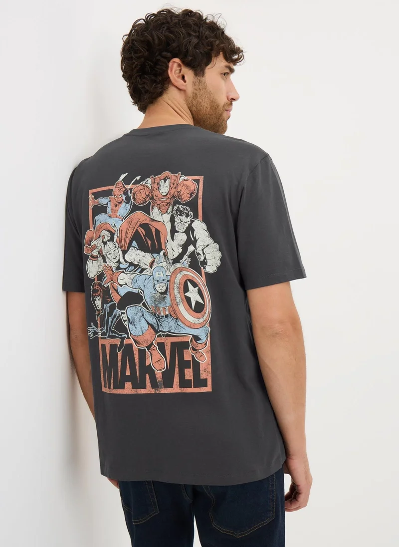 Matalan Marvel Charcoal Washed T-Shirt