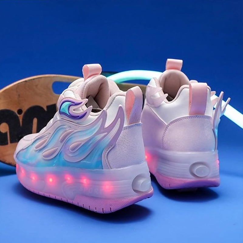 VTERLY Kids Roller Skate Shoes with LED Lights - Double Wheels Sneaker Heelys for Girls & Boys - Image 4