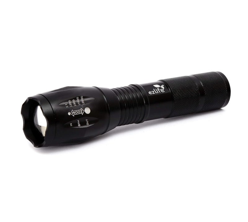 EzLife Professional LED Flashlight Zoomable 3 Modes of Flashing Torch Light Free 3 AAA Battery with The Package - Image 1