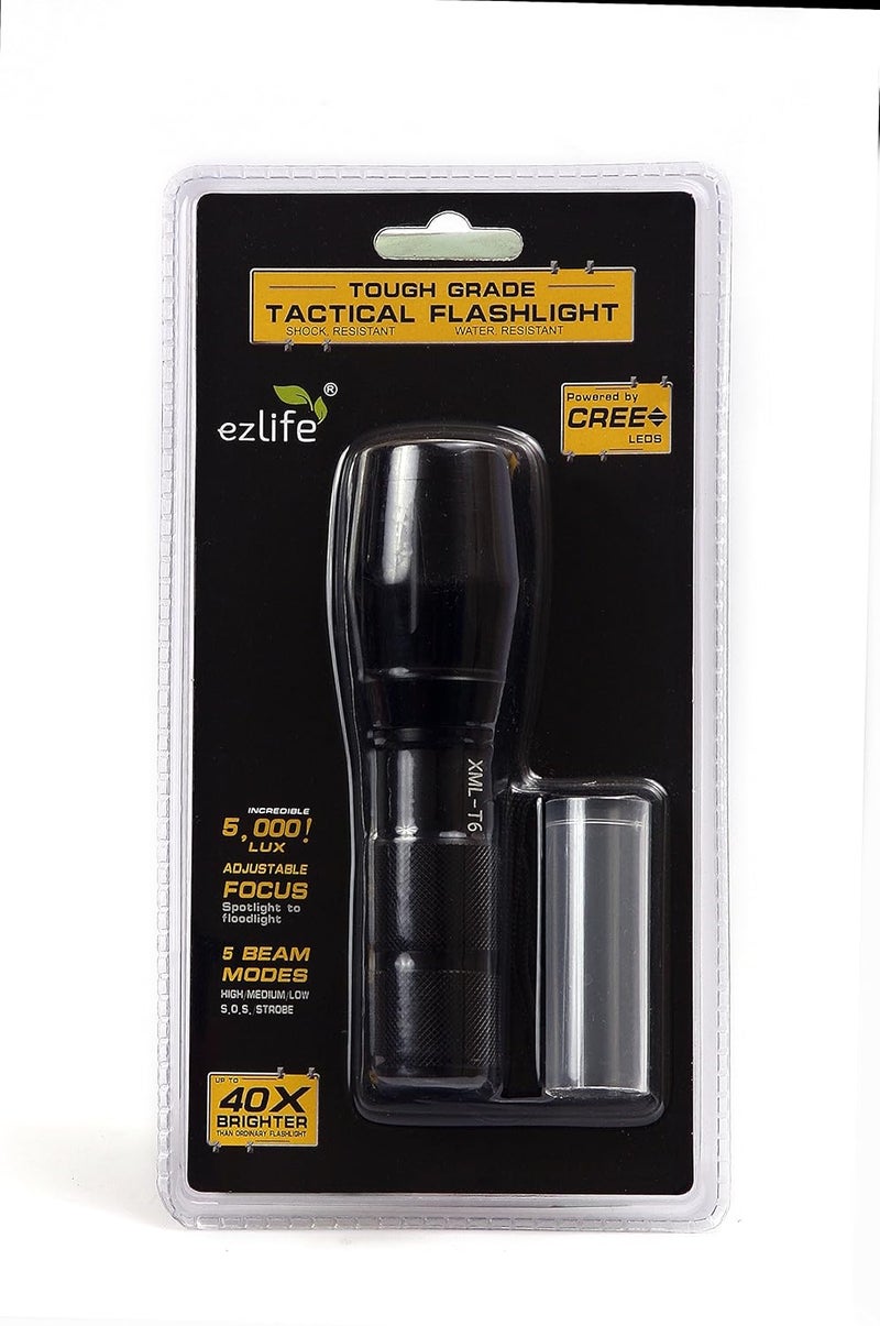 EzLife Professional LED Flashlight Zoomable 3 Modes of Flashing Torch Light Free 3 AAA Battery with The Package - Image 2