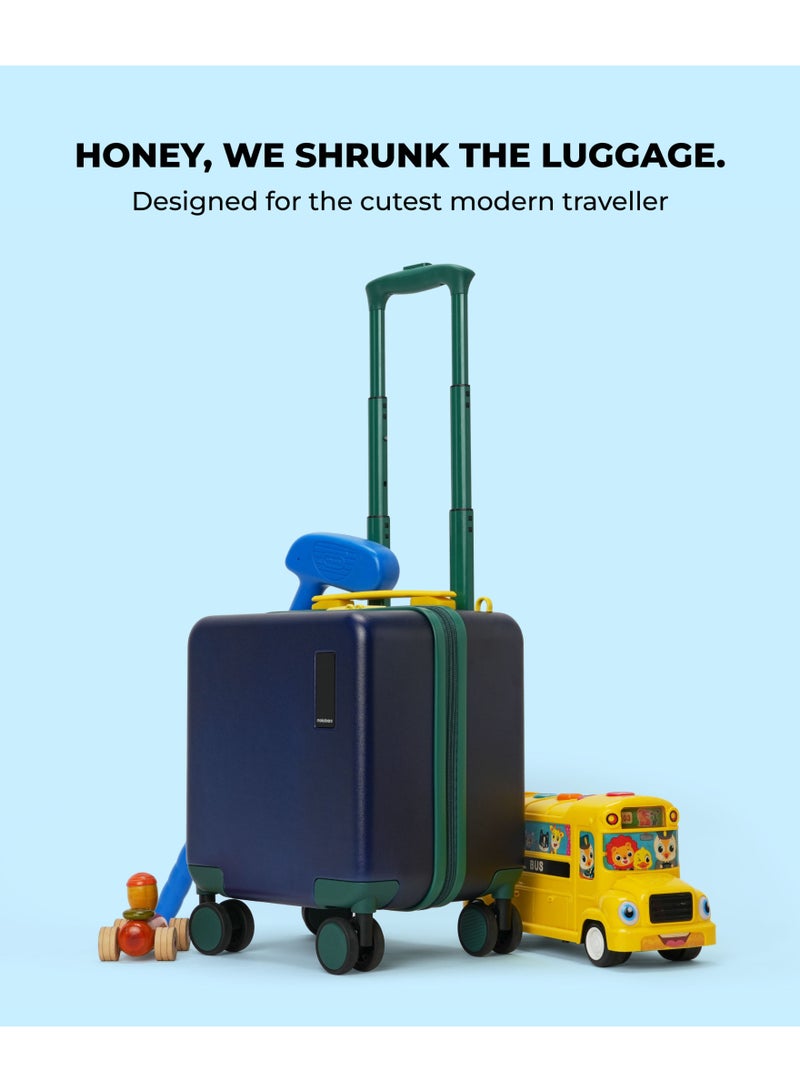 Mokobara Moko Blocks Kids Luggage (19 L)| Cabin 38cm (For 3-8 Yrs) | Polycarbonate Hardshell | 360° Spinner Wheels & Premium Zippers | Sling Belt & Sticker Pack Included|Blue(Pool Party) - Image 3