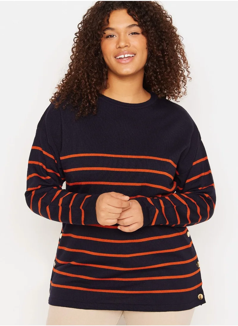 ترينديول كيرف Striped Knitted Sweater