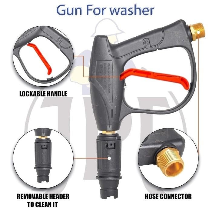 Fieldstar Premium Pressure Washer Gun Combo Golden – Compatible with JPT, STARQ, RESQTECH | Includes 8 Meter Hose Pipe | High-Performance Spray Gun for Car & Home Cleaning - Image 2