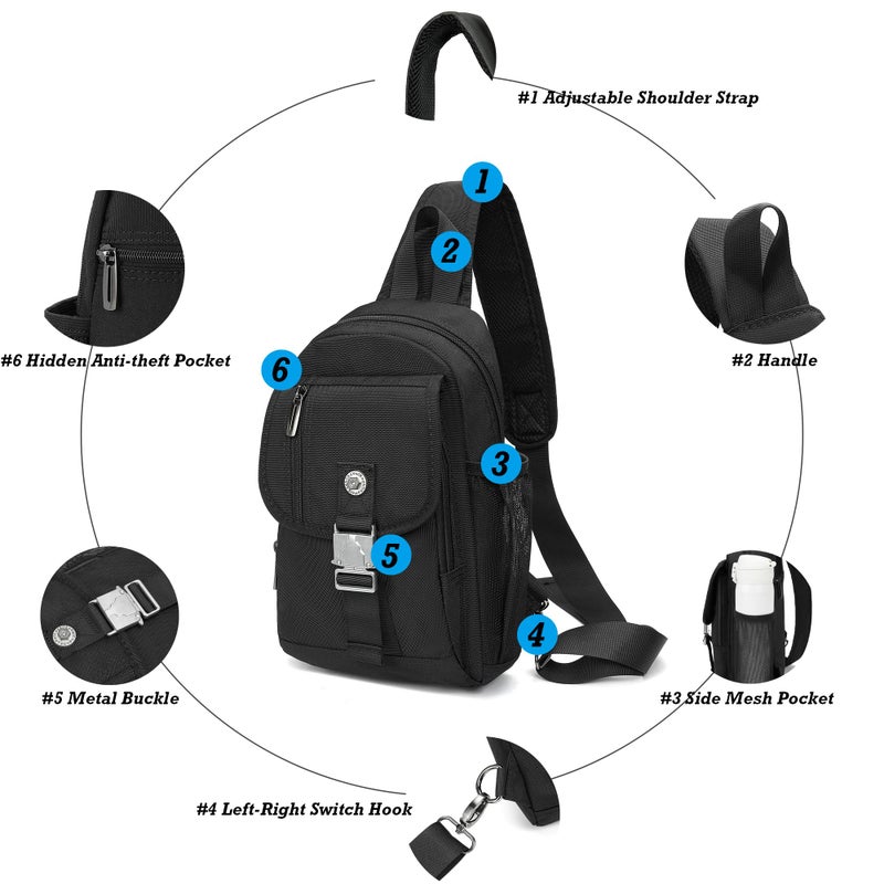 NICGID Sling Bag Chest Shoulder Backpack Crossbody Bags for Tablet Laptop Outdoor Hiking Men Women - Image 3