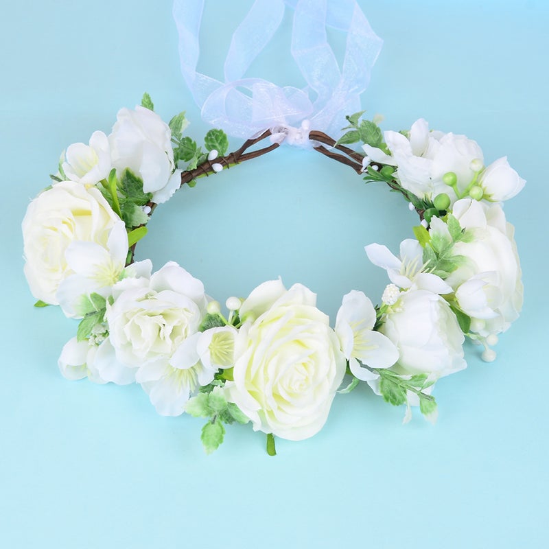 Artificial Wreath Han Suit Silk Flower Headwear Travel Card Hair Accessories Ethnic Style Pography Flower Hair Hoop Wreath - Image 1