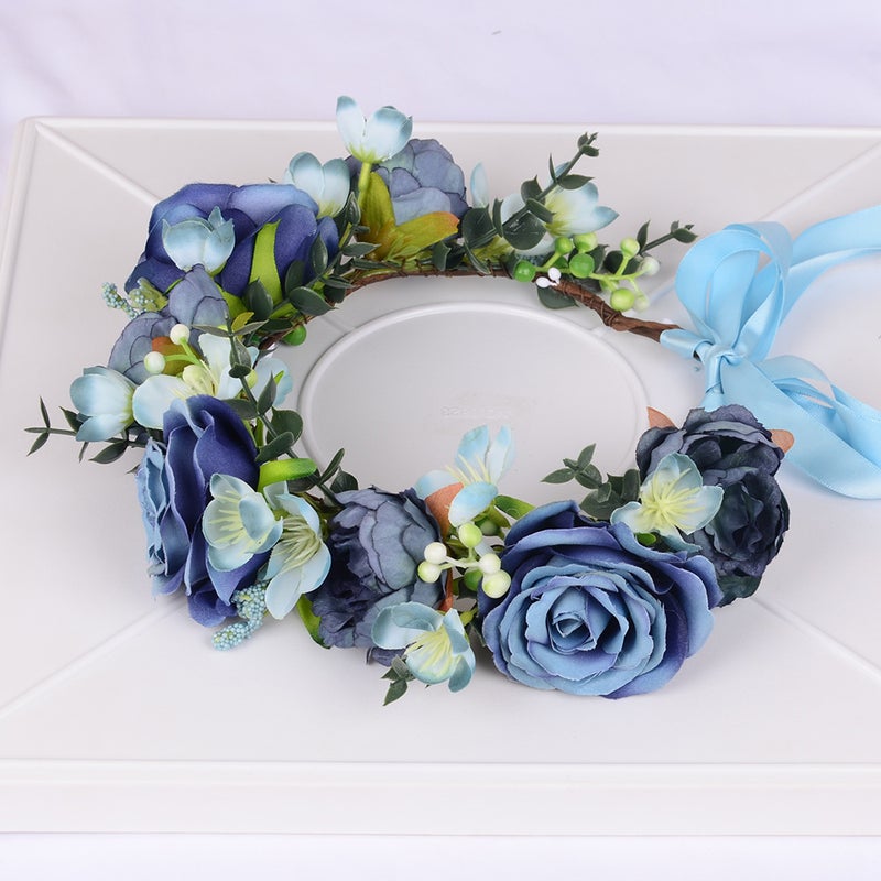 Artificial Wreath Han Suit Silk Flower Headwear Travel Card Hair Accessories Ethnic Style Pography Flower Hair Hoop Wreath - Image 5