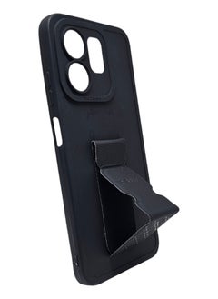 REWO Silicone Back Cover With Holder For Infinix Smart 9 - Black  - Image 3