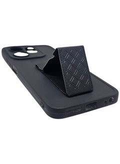 REWO Silicone Back Cover With Holder For Infinix Smart 9 - Black  - Image 4