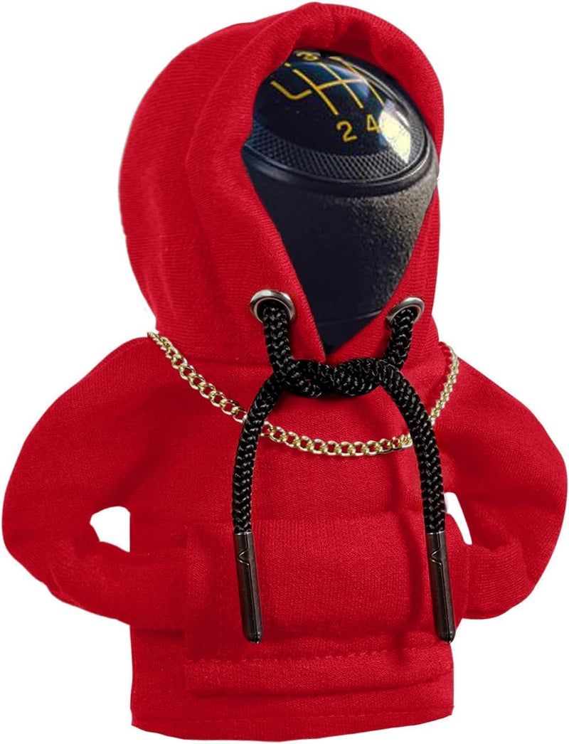Yajeea Car Gear Shift Hoodie Funny Mini Hoodie Car Decor Winter Warm Universal Fit Shift Knob Cover Automotive Interior Accessories Gift - Image 3