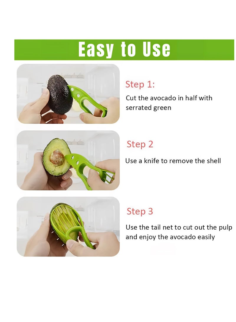 سونسر أداة قطاعة أفوكادو متعددة الوظائف، قطاعة أفوكادو 3 في 1، أداة مطبخ متعددة الوظائف، مثالية لهرس الأفوكادو ونزع النوى وصنع الجواكامولي. - Image 4
