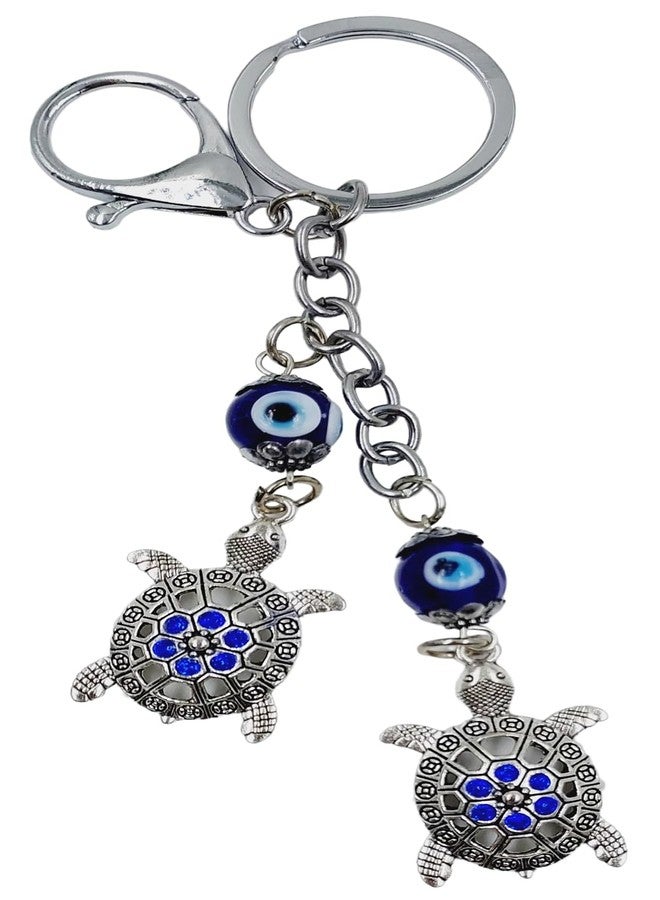 Snabs Tortoise Keychain for Girls Women Purse, Wallet, College Bags, Handbags, Side Bags, Scooter/Bike Keys, Evil Eye Keychain with Metal Key Ring Anti-Rust, 14 cm - Image 1