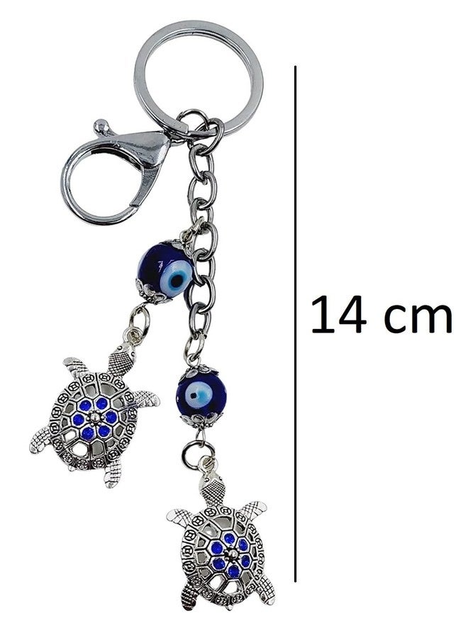 Snabs Tortoise Keychain for Girls Women Purse, Wallet, College Bags, Handbags, Side Bags, Scooter/Bike Keys, Evil Eye Keychain with Metal Key Ring Anti-Rust, 14 cm - Image 3