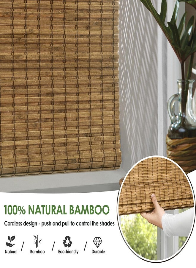 LazBlinds Cordless Bamboo Roman Shades, Privacy Blinds for Interior Windows, Room Darkening Roll Up Bamboo Blinds for Home & Patio, 28" W x 64" H, Highfield Teak - Image 4