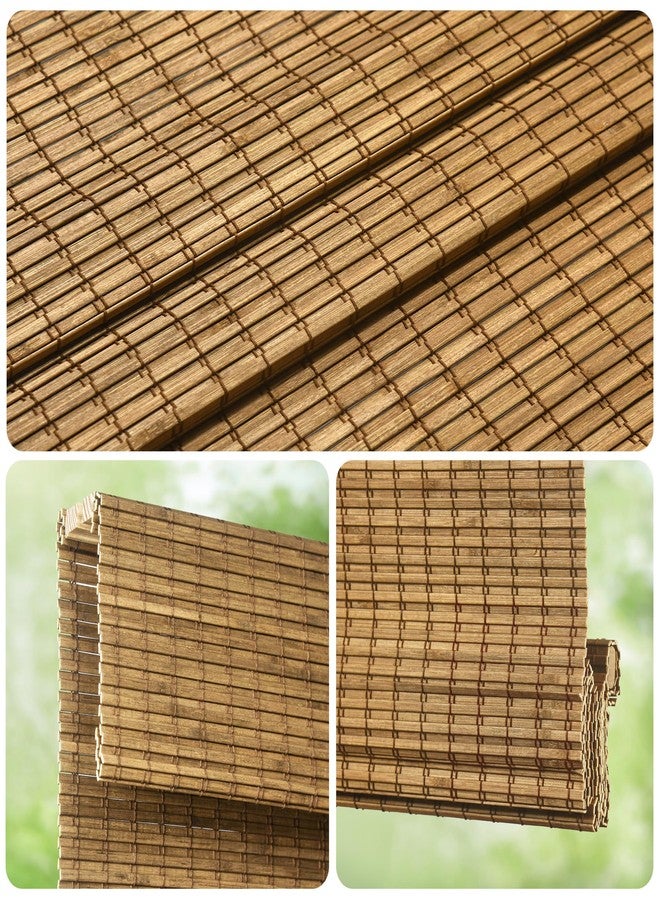 LazBlinds Cordless Bamboo Roman Shades, Privacy Blinds for Interior Windows, Room Darkening Roll Up Bamboo Blinds for Home & Patio, 28" W x 64" H, Highfield Teak - Image 3