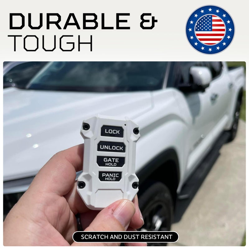 AJT DESIGN Replacement Key Fob Compatible with Toyota Tacoma (2024+), Tundra (2022+), 4Runner (2025+) & Sequoia (2023+) | Custom Made in USA | Injection Molded Rugged Case - White - Image 4