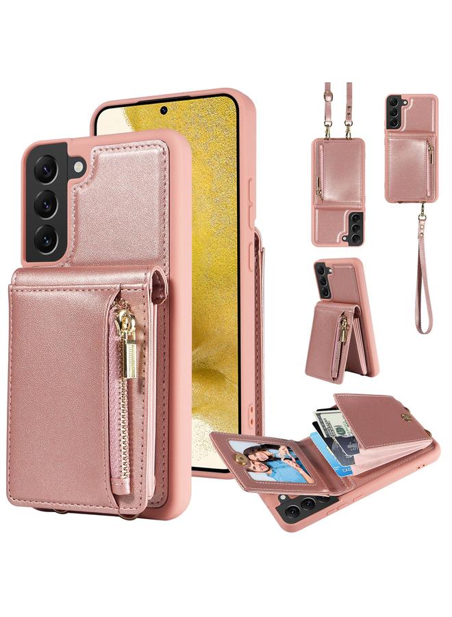 اس-توب جراب لهاتف Samsung Galaxy S22+ 5G، جراب هاتف جلدي مزود بحزام وسحاب - Image 1