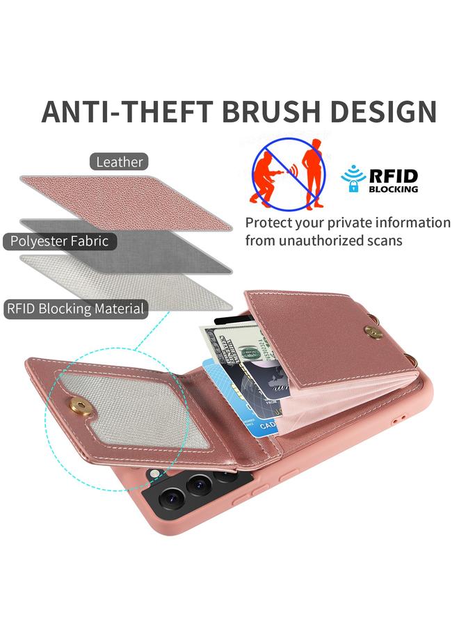 اس-توب جراب لهاتف Samsung Galaxy S22+ 5G، جراب هاتف جلدي مزود بحزام وسحاب - Image 4